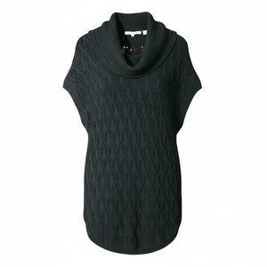 Eight Eight Eight Charcoal Gray Cowl Neck Cable Knit Sweater Dress